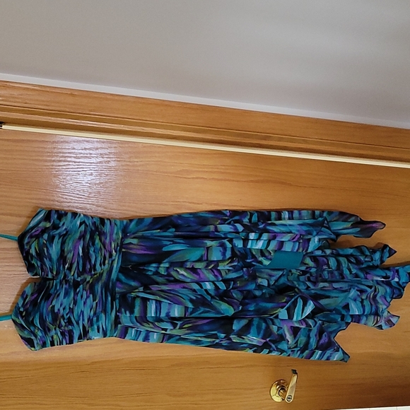 Strapless multi color high-low chiffon dress - Picture 2 of 2